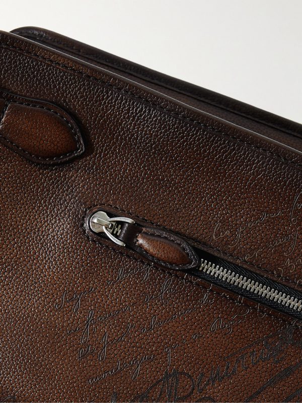 Morning Debossed Full-Grain Venezia Leather Wash Bag - CU Morning Debossed Full-Grain Venezia Leather Wash Bag - CU