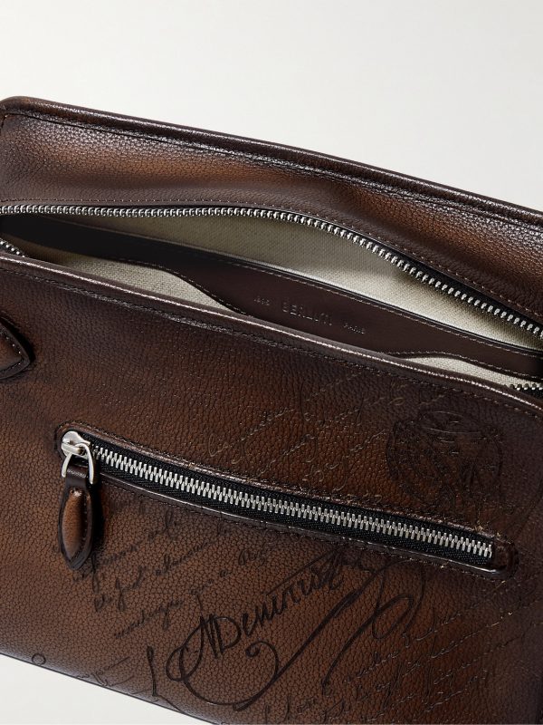 Morning Debossed Full-Grain Venezia Leather Wash Bag - E1 Morning Debossed Full-Grain Venezia Leather Wash Bag - E1