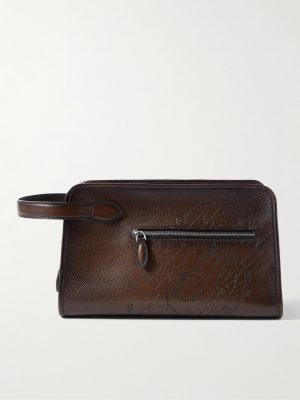 Morning Debossed Full-Grain Venezia Leather Wash Bag Morning Debossed Full-Grain Venezia Leather Wash Bag