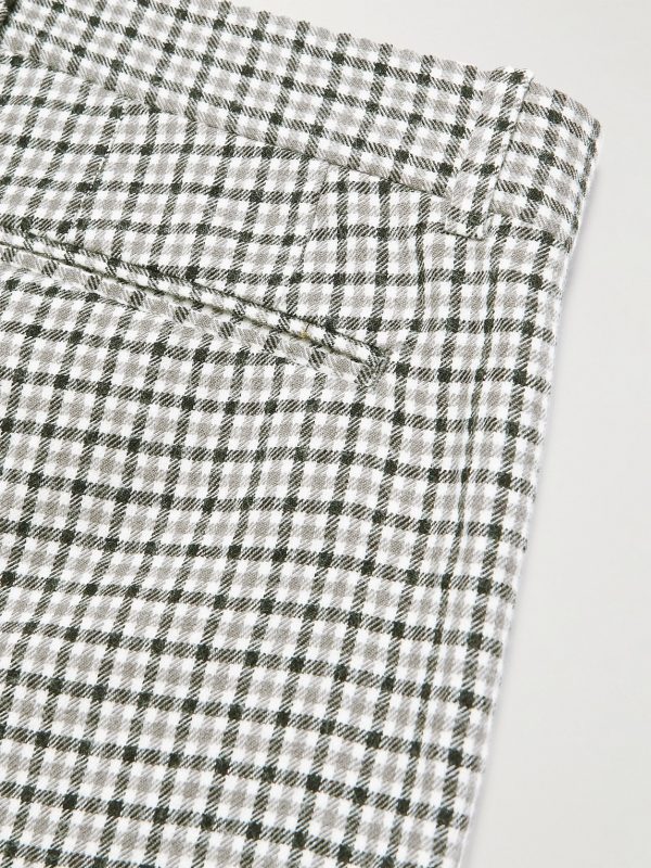 Phillip Straight-Leg Checked Cotton and Wool-Blend Trousers - CU Phillip Straight-Leg Checked Cotton and Wool-Blend Trousers - CU