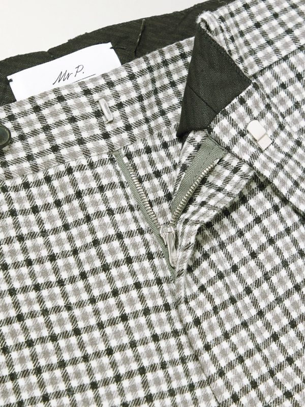 Phillip Straight-Leg Checked Cotton and Wool-Blend Trousers - E1 Phillip Straight-Leg Checked Cotton and Wool-Blend Trousers - E1