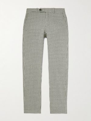Phillip Straight-Leg Checked Cotton and Wool-Blend Trousers Phillip Straight-Leg Checked Cotton and Wool-Blend Trousers