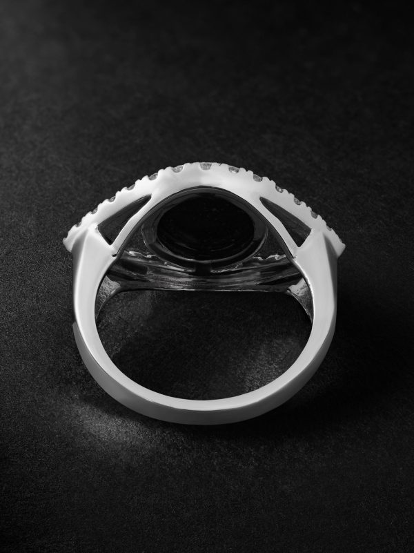 Eye Large White Gold Lapis Lazuli and Diamond Ring - BK