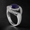 Eye Large White Gold Lapis Lazuli and Diamond Ring