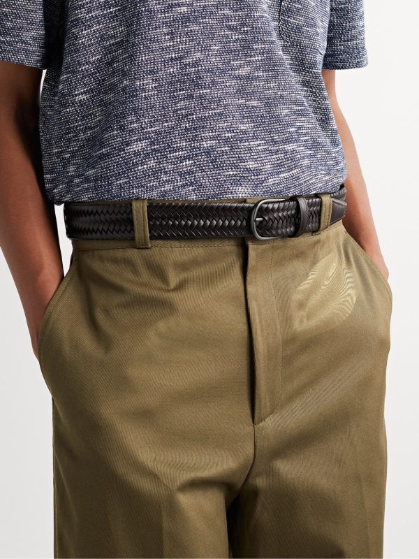 3.5cm Woven Leather Belt - FR