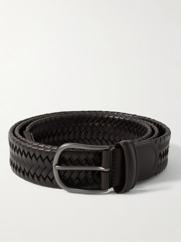 3.5cm Woven Leather Belt