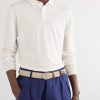 3.5cm Leather-Trimmed Woven Elastic Belt - FR 3.5cm Leather-Trimmed Woven Elastic Belt - FR