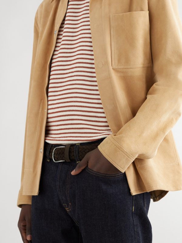3.5cm Woven Suede Belt - FR