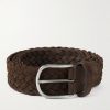 3.5cm Woven Suede Belt