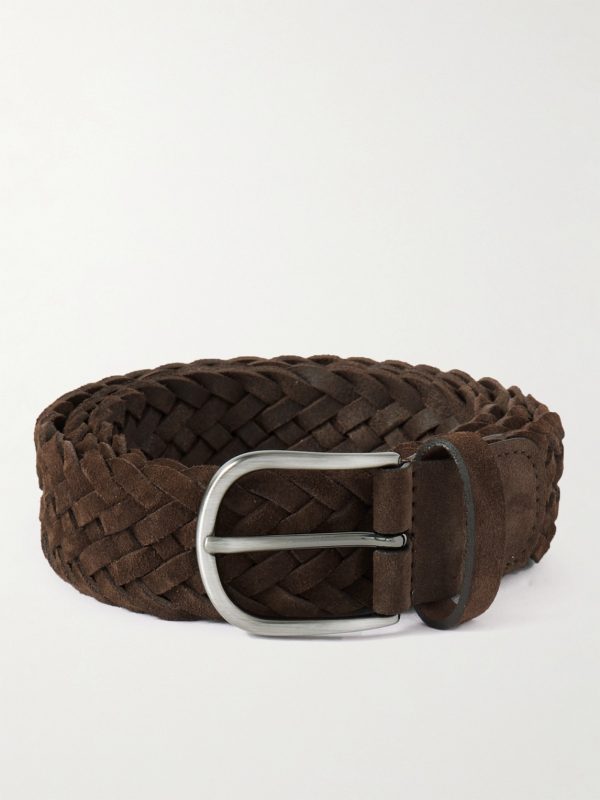 3.5cm Woven Suede Belt