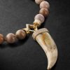 Gold, Wood and Diamond Beaded Pendant Necklace - CU Gold, Wood and Diamond Beaded Pendant Necklace - CU