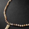 Gold, Wood and Diamond Beaded Pendant Necklace Gold, Wood and Diamond Beaded Pendant Necklace