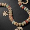 Gold, Snakeskin Jasper and Diamond Beaded Pendant Necklace - CU Gold, Snakeskin Jasper and Diamond Beaded Pendant Necklace - CU