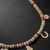 Gold, Snakeskin Jasper and Diamond Beaded Pendant Necklace Gold, Snakeskin Jasper and Diamond Beaded Pendant Necklace