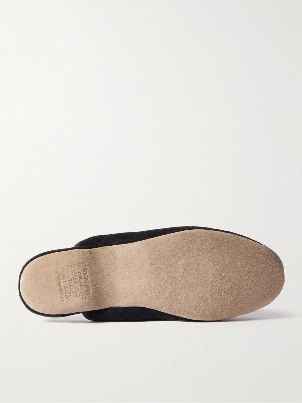 Douglas Leather-Trimmed Shearling-Lined Suede Slippers - E2 Douglas Leather-Trimmed Shearling-Lined Suede Slippers - E2