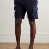 Straight-Leg Linen Drawstring Cargo Shorts - FR Straight-Leg Linen Drawstring Cargo Shorts - FR