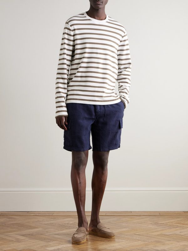 Straight-Leg Linen Drawstring Cargo Shorts - OU Straight-Leg Linen Drawstring Cargo Shorts - OU