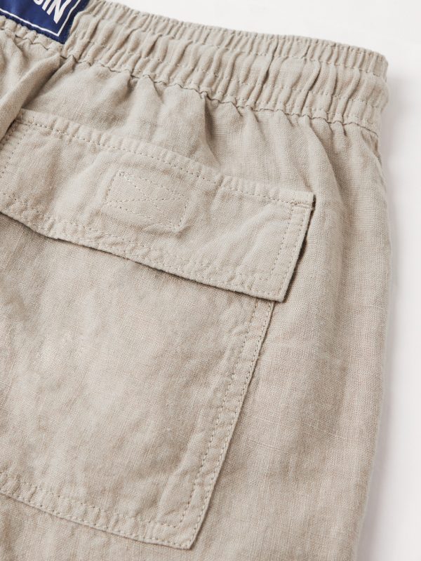 Straight-Leg Linen Drawstring Cargo Shorts - CU Straight-Leg Linen Drawstring Cargo Shorts - CU