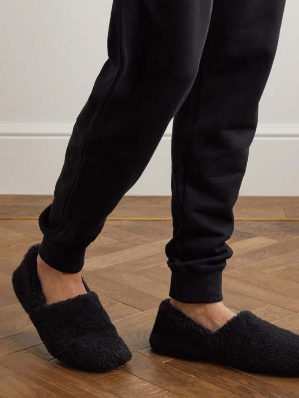 Leather-Trimmed Shearling Slippers - E1 Leather-Trimmed Shearling Slippers - E1