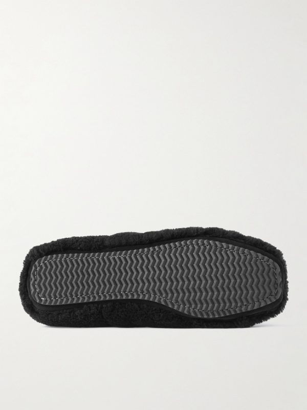 Leather-Trimmed Shearling Slippers - E2 Leather-Trimmed Shearling Slippers - E2