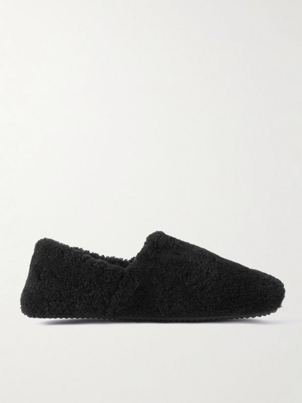 Leather-Trimmed Shearling Slippers Leather-Trimmed Shearling Slippers