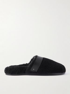 Leather-Trimmed Shearling Slippers Leather-Trimmed Shearling Slippers