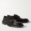 Grosgrain-Trimmed Patent-Leather Derby Shoes - FR Grosgrain-Trimmed Patent-Leather Derby Shoes - FR