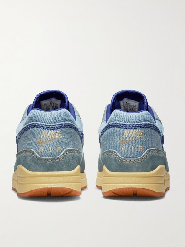 Air Max 1 PRM Denim and Suede Sneakers - BK Air Max 1 PRM Denim and Suede Sneakers - BK