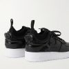 + Undercover Air Force 1 Rubber-Trimmed Leather Sneakers - BK + Undercover Air Force 1 Rubber-Trimmed Leather Sneakers - BK