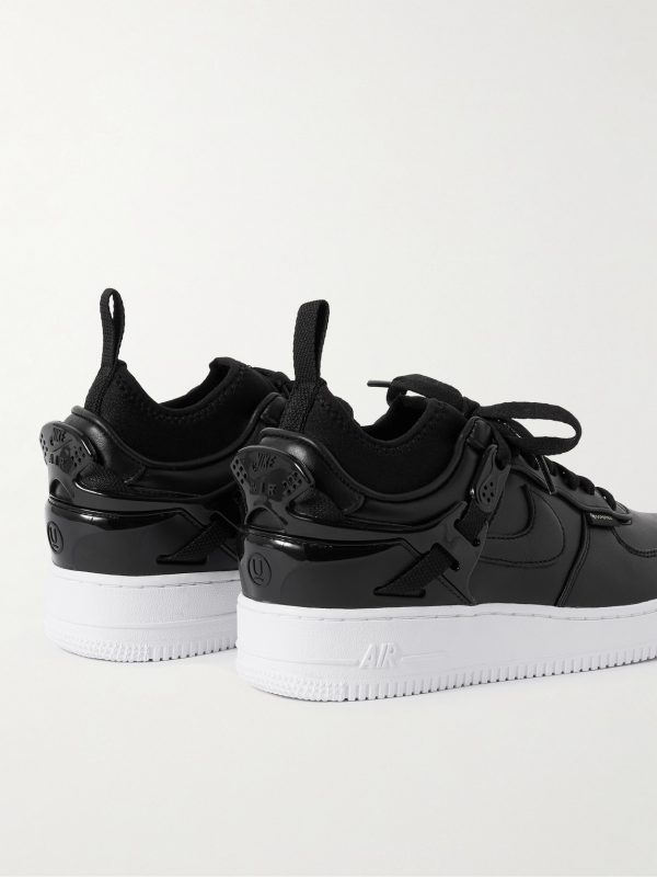 + Undercover Air Force 1 Rubber-Trimmed Leather Sneakers - BK + Undercover Air Force 1 Rubber-Trimmed Leather Sneakers - BK