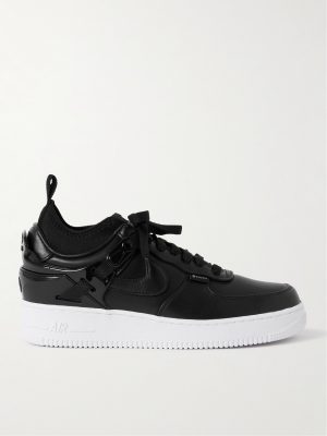+ Undercover Air Force 1 Rubber-Trimmed Leather Sneakers + Undercover Air Force 1 Rubber-Trimmed Leather Sneakers