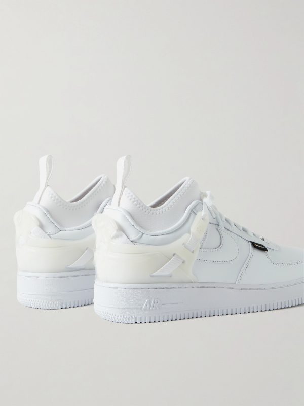 + Undercover Air Force 1 Rubber-Trimmed Leather Sneakers - BK + Undercover Air Force 1 Rubber-Trimmed Leather Sneakers - BK