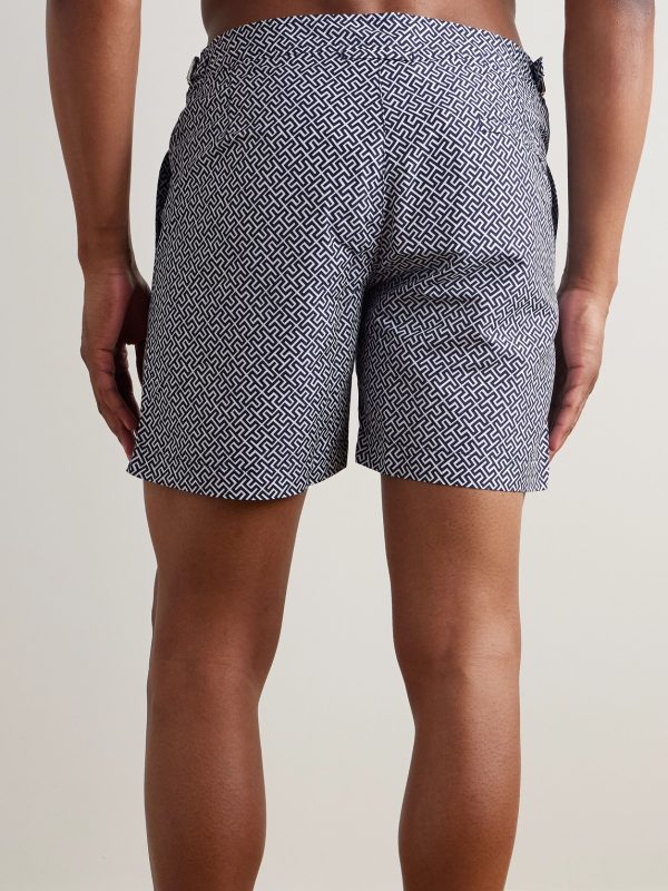Bulldog Straight-Leg Mid-Length Printed Swim Shorts - BK Bulldog Straight-Leg Mid-Length Printed Swim Shorts - BK