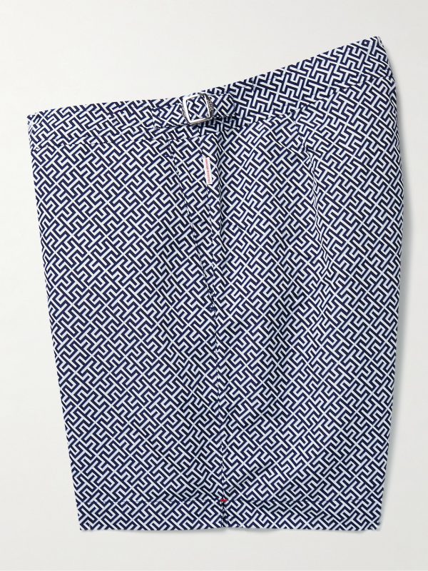 Bulldog Straight-Leg Mid-Length Printed Swim Shorts - E2 Bulldog Straight-Leg Mid-Length Printed Swim Shorts - E2