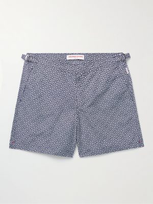 Bulldog Straight-Leg Mid-Length Printed Swim Shorts