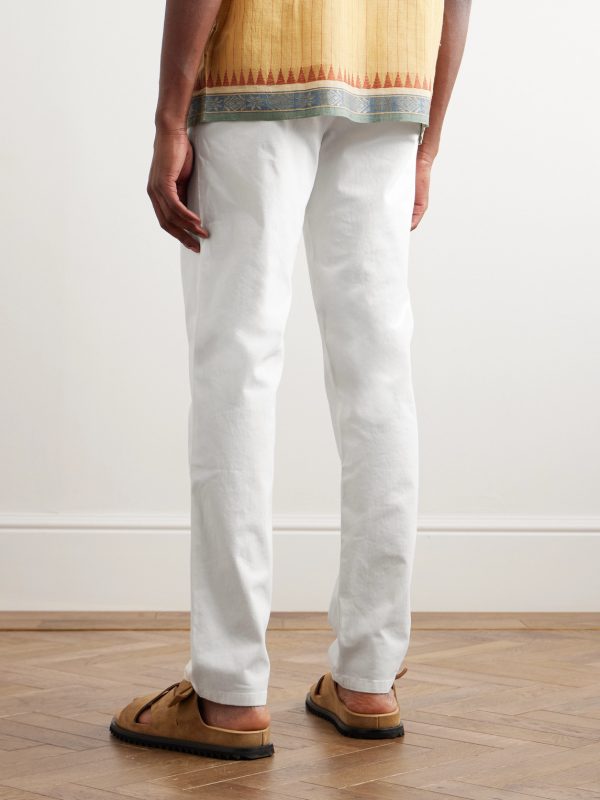 Fallon Straight-Leg Cotton-Blend Twill Trousers - BK
