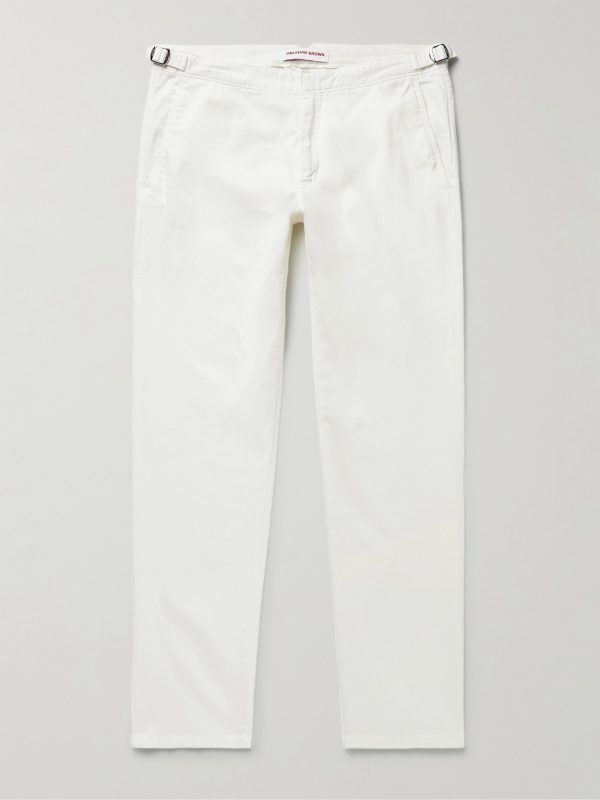 Fallon Straight-Leg Cotton-Blend Twill Trousers