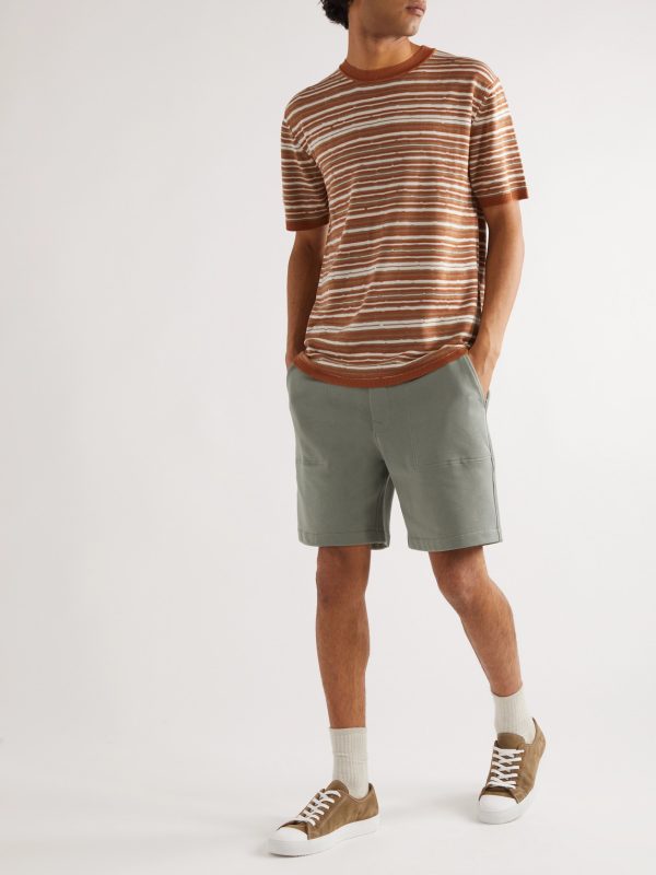 Straight-Leg Cotton-Jersey Drawstring Shorts - OU Straight-Leg Cotton-Jersey Drawstring Shorts - OU