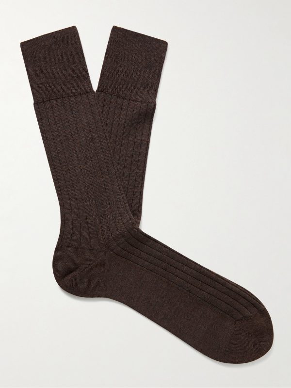 No 2 Ribbed Cashmere-Blend Socks