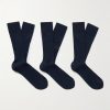 Three-Pack Ribbed Cotton-Blend Socks