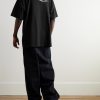 Gaffer Oversized Logo-Embroidered Appliquéd Cotton-Jersey T-Shirt - OU Gaffer Oversized Logo-Embroidered Appliquéd Cotton-Jersey T-Shirt - OU