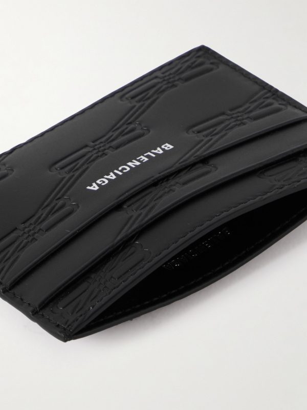 Logo-Print Monogrammed Leather Cardholder - E1 Logo-Print Monogrammed Leather Cardholder - E1