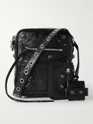 Le Cagole Embellished Textured-Leather Messenger Bag Le Cagole Embellished Textured-Leather Messenger Bag