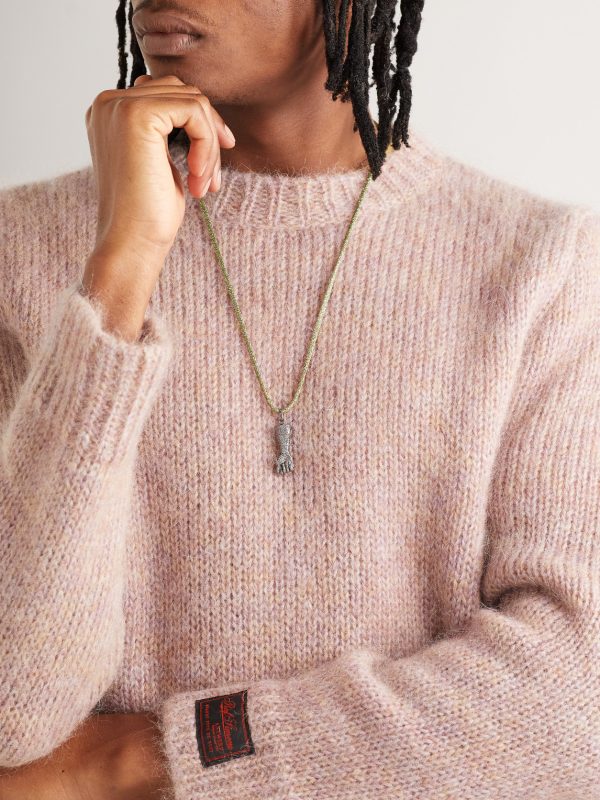 Florentine Finish Figa Blackened Gold Lurex Pendant Necklace - FR Florentine Finish Figa Blackened Gold Lurex Pendant Necklace - FR