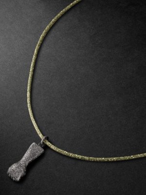Florentine Finish Figa Blackened Gold Lurex Pendant Necklace Florentine Finish Figa Blackened Gold Lurex Pendant Necklace