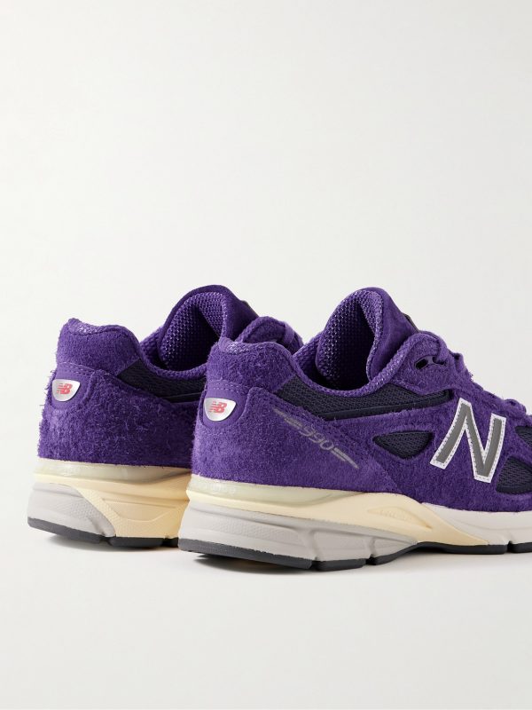 990v4 Rubber-Trimmed Mesh and Suede Sneakers - BK 990v4 Rubber-Trimmed Mesh and Suede Sneakers - BK