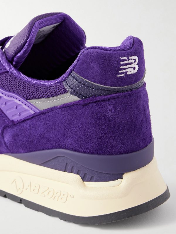 998 Core Rubber-Trimmed Full-Grain Leather, Mesh and Suede Sneakers - CU 998 Core Rubber-Trimmed Full-Grain Leather, Mesh and Suede Sneakers - CU