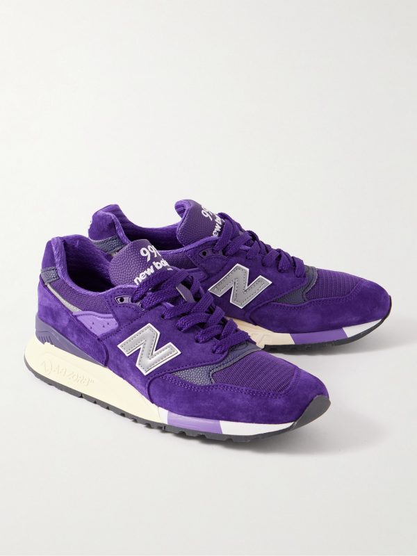998 Core Rubber-Trimmed Full-Grain Leather, Mesh and Suede Sneakers - FR 998 Core Rubber-Trimmed Full-Grain Leather, Mesh and Suede Sneakers - FR