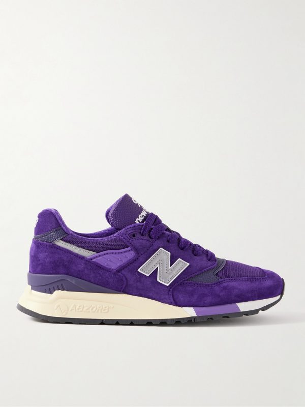 998 Core Rubber-Trimmed Full-Grain Leather, Mesh and Suede Sneakers 998 Core Rubber-Trimmed Full-Grain Leather, Mesh and Suede Sneakers