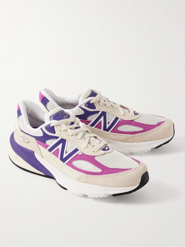 990v6 Suede-Trimmed Mesh Sneakers - FR 990v6 Suede-Trimmed Mesh Sneakers - FR